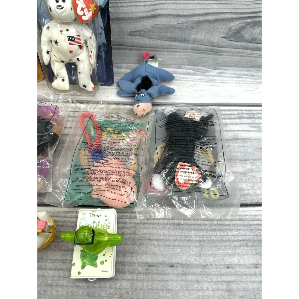 LOT OF VINTAGE 80'S / 90'S MCDONALD'S HAPPY MEAL TOYS CHANGEABLES BEANIE‎ BABIES
